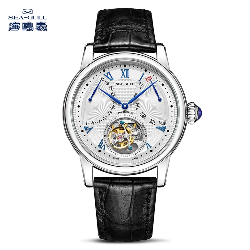 Seagull Tourbillon Watch Men\'s Automatic Mechanical Watch Multifunctional Calendar Week Business Watch Luxury Brand ST8004ZS