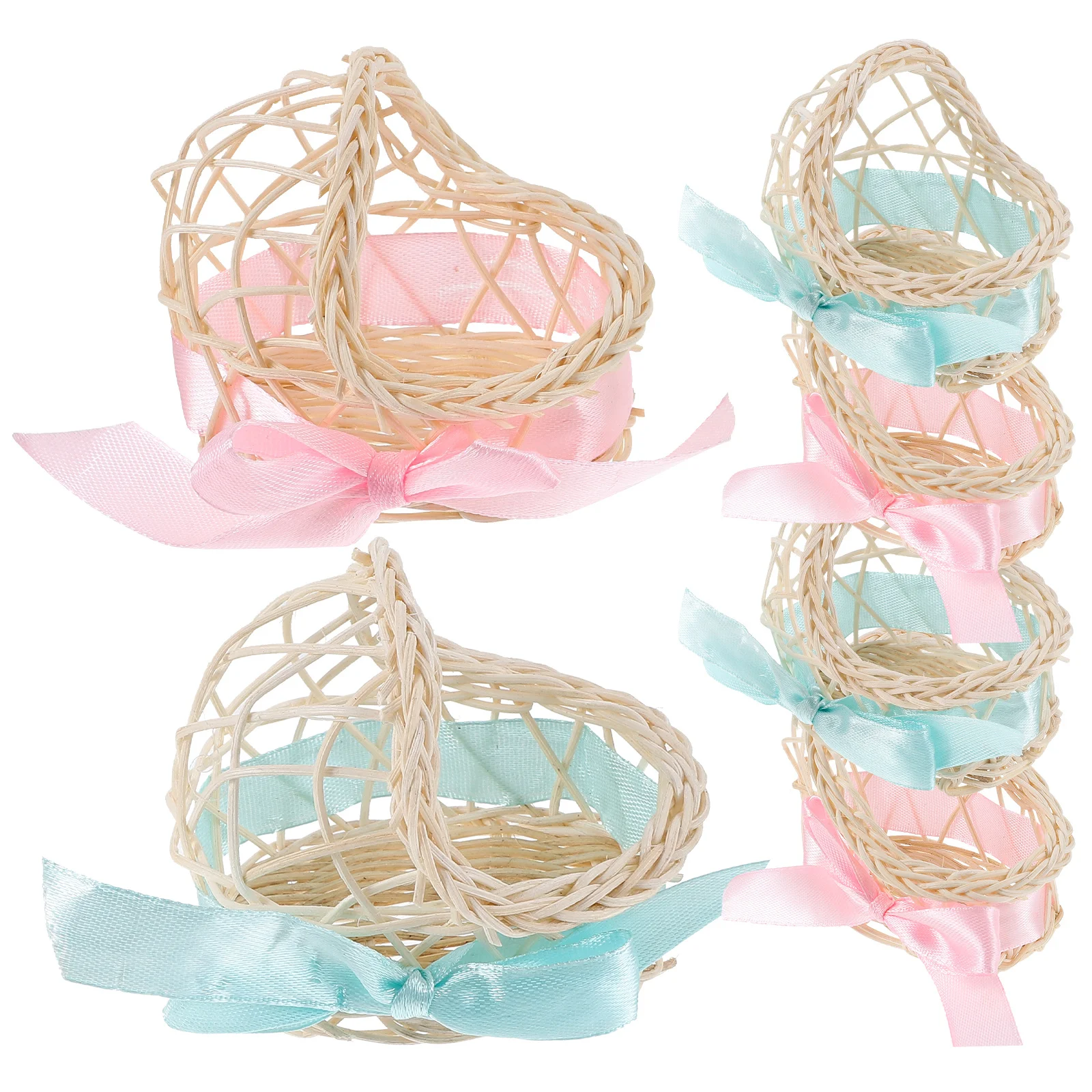 

6Pcs Handmade Woven Flower Baskets Rustic Decorative Flower Storage Container Portable Basket Basket Storage Container