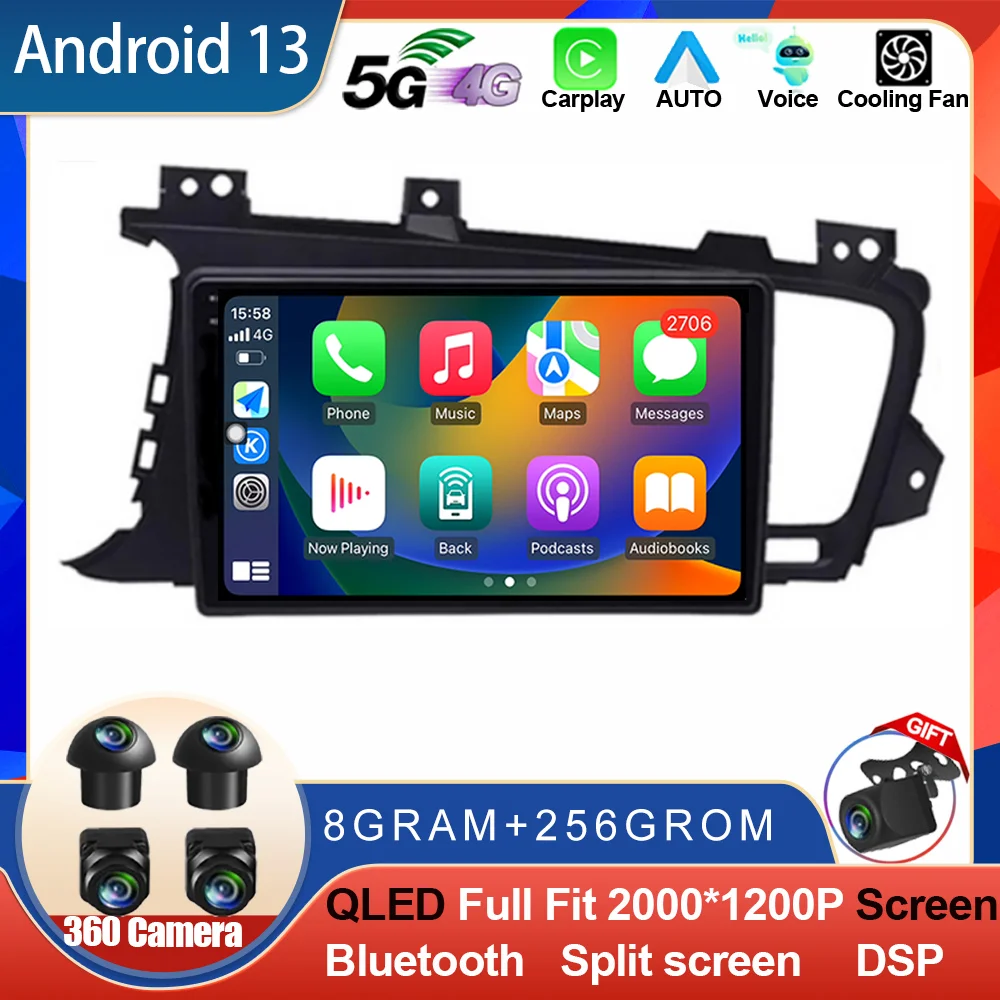 

Android 13 For Kia K5 Optima 2011-2015 2Din Car Radio Multimidia Video Player Auto DVD Headunit IPS Screen RDS Bluetooth WIFI