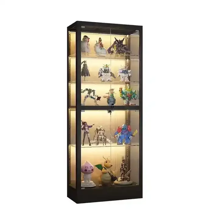 

Full visual display glass cabinet tempered glass display cabinet with 3 layers glass shelves display showcase cabinet