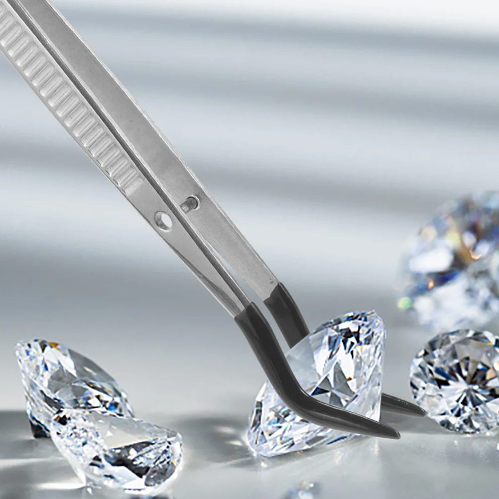 

2Pcs Stamp Tweezers Stainless Steel Craft Tweezers Lightweight Ergonomic Design for Eyelash False Lash Application