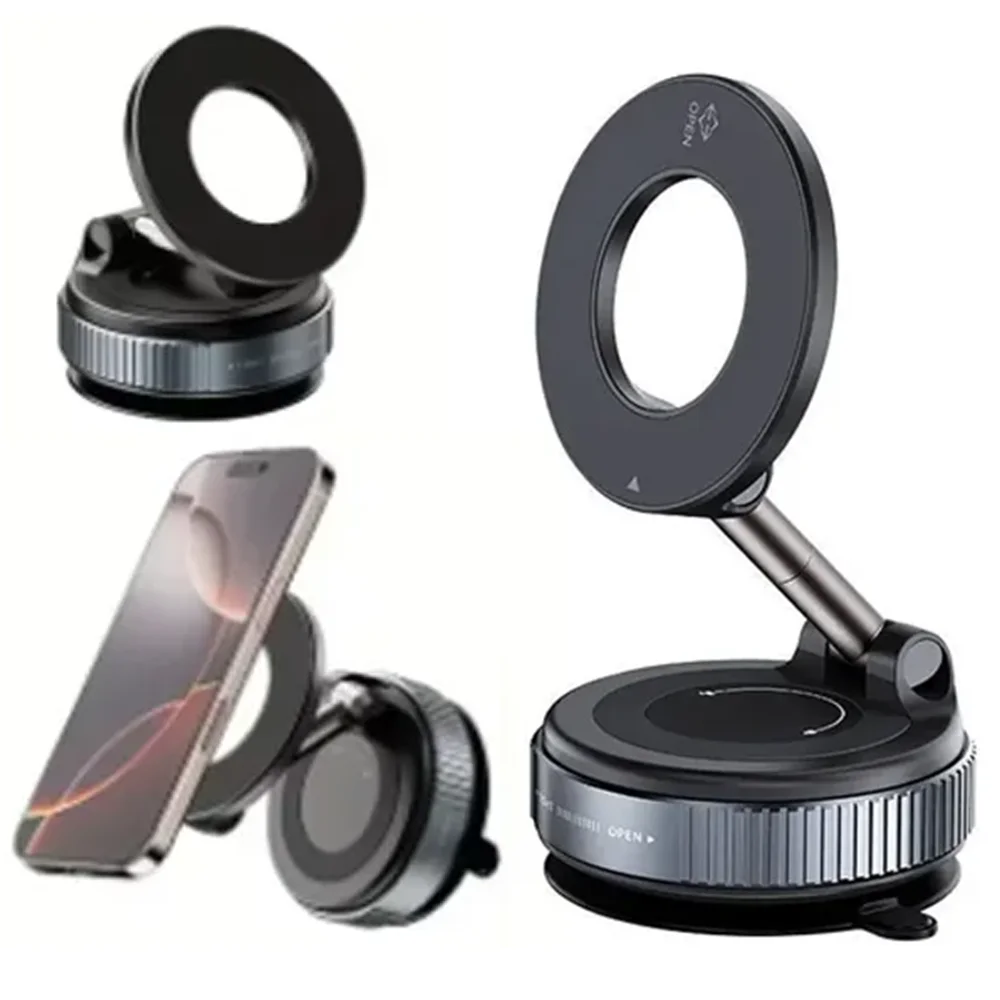 K007 Сильный магнитный автомобильный держатель для телефона, складной дизайн 360° °   Регулируемое вакуумное крепление для автомобиля/стола/ванной комнаты/универсального использования
