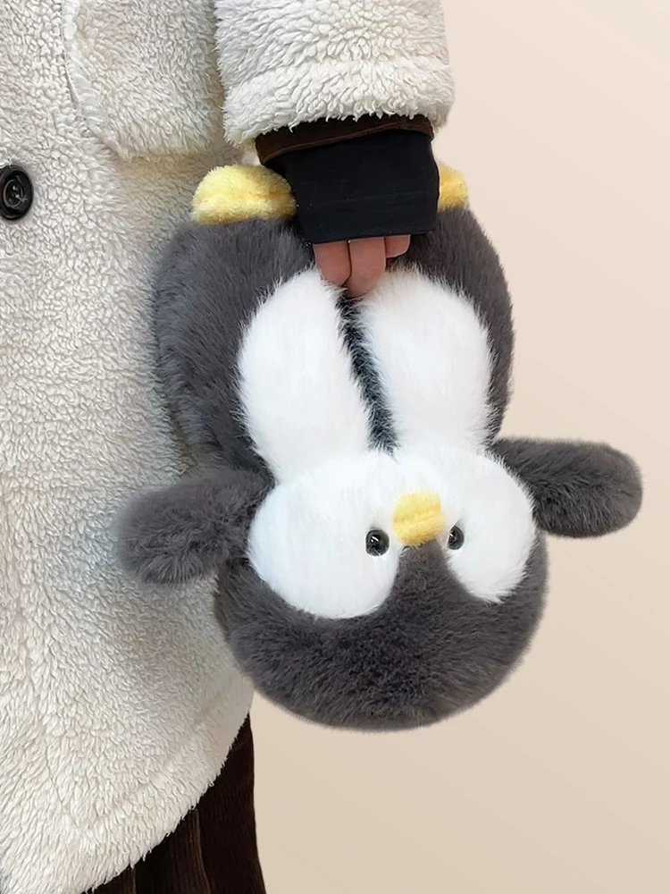 Penguin Slippers Spring Children's Cotton Slippers Home Slippers Indoor Anti Slip Cute Fur Creative Warm And Plush Home Shoes