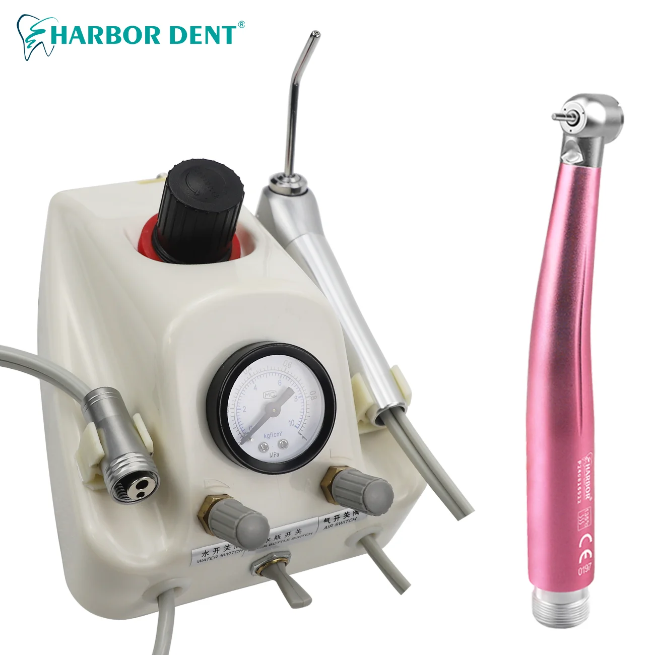 Dental Turbine Unit Work With Air Compressor 3 Way Syringe 2/4 Holes Teeth Whitening Dentistry Equipment