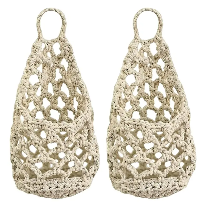 

Подвесная корзина для растений LLCS-Boho Macrame из хлопкового шпагата с сетчатым мешочком, декор для дома, органайзер