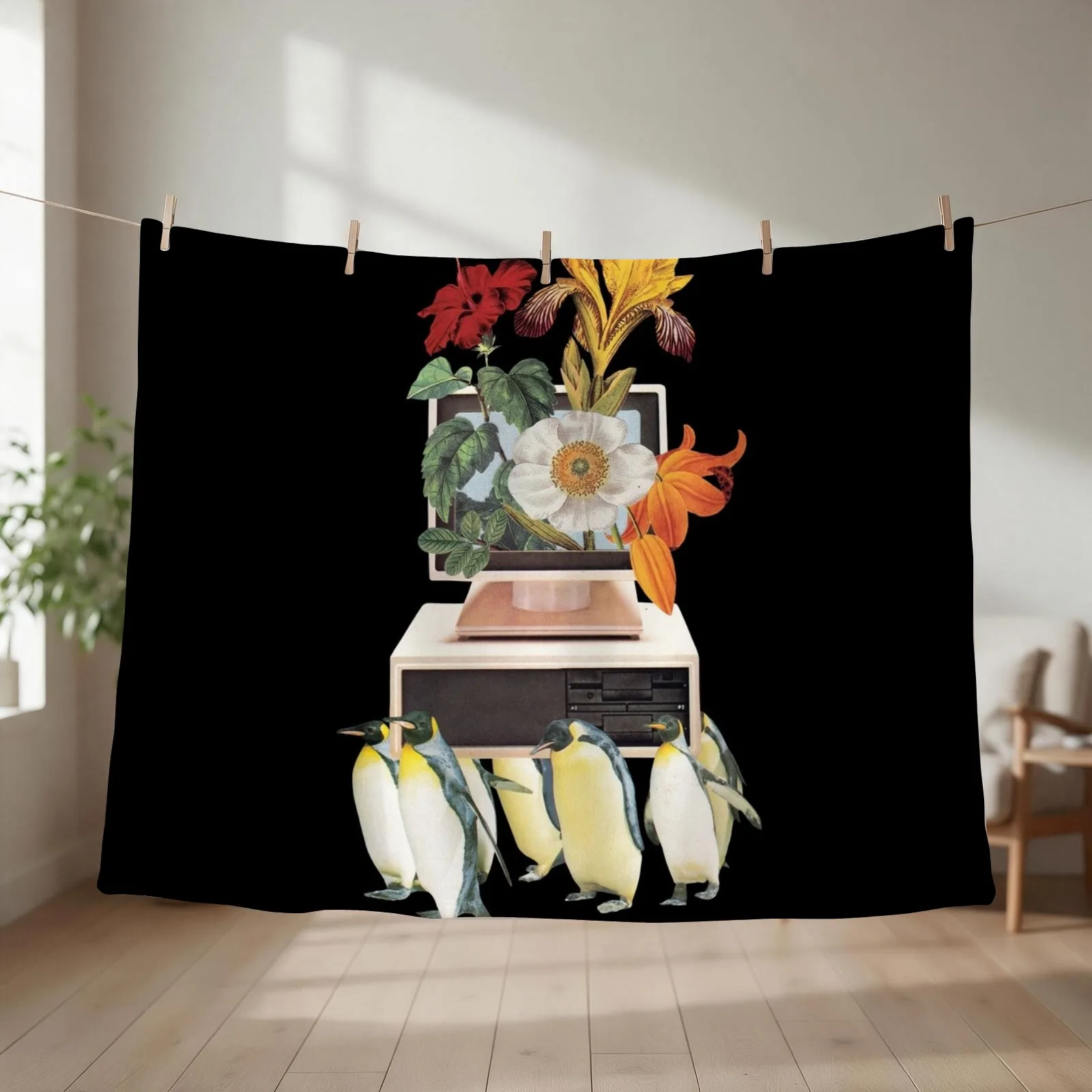 Penguin OS Throw Blanket couch cozy soft plush fuzzy picnic outdoor blanket
