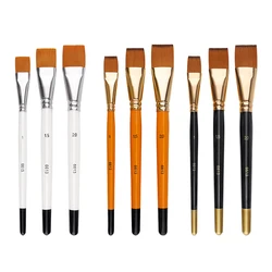 3 teile/satz Ölgemälde Pinsel großen flachen Kopf 3 Farbe kurze Stange Set Nylon Haar Malerei Aquarell Pinsel Student Acryl Kunst liefern