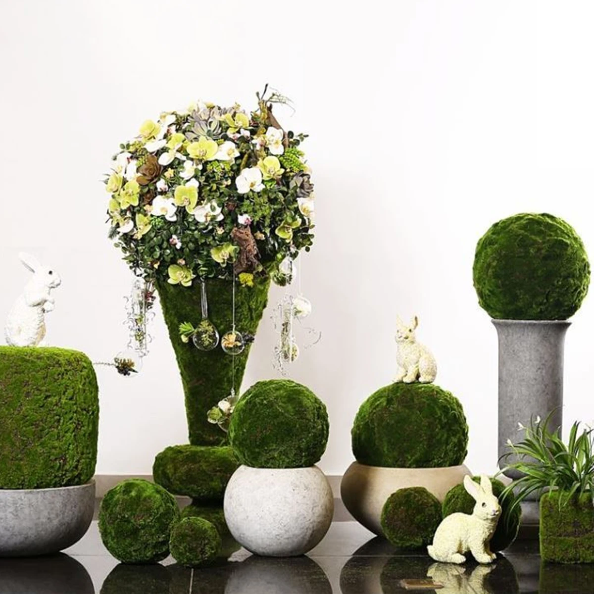 

1pc Moss Grass Ball Decor 20Cm Green Artificial Creative Eco-Friendly Realistic Mini Garden Landscape Ornament For Home