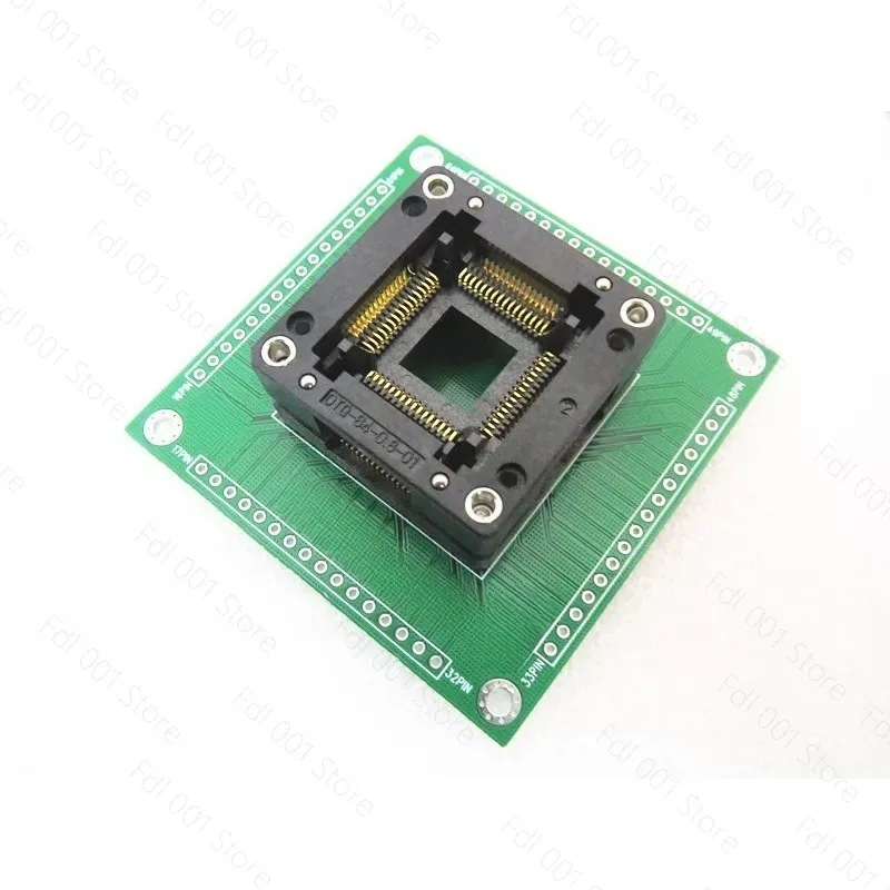 QFP64 Pitch 0.8mm IC Test Socket Adapter for ATmega128 ATmega64 Microcontroller Programming and Debugging