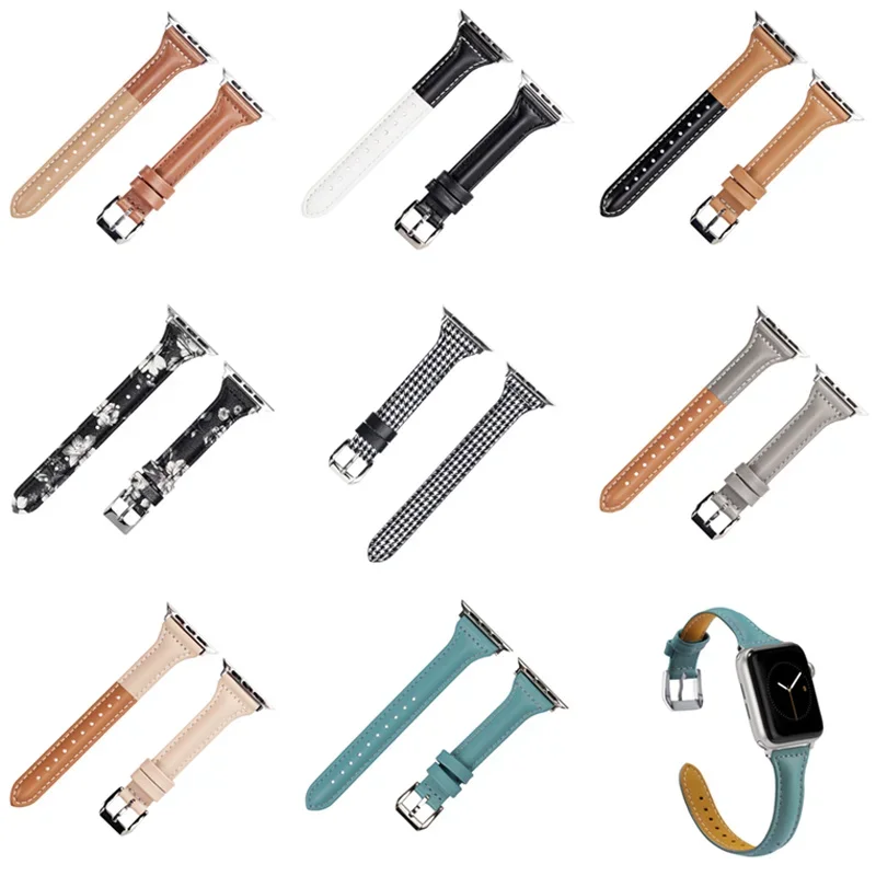 女性用本革腕時計,バンド,アップルウォッチ,シリーズ6,5,4,3,38,40,42,44mm,ff-pr