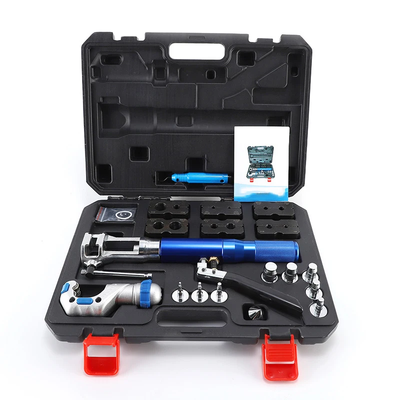 NEW WK-400L 2 in 1 Hydraulic Flare Forging Tool Kit 8 Dies 5-22mm Soft Copper Tube Cutter Deburring Extrusion Expanding Jig Tool