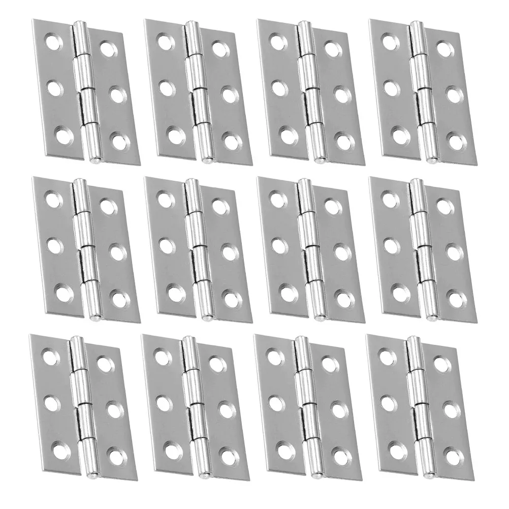 45Pcs Stainless Steel Cabinet Hinges Heavy Duty Small Door Hinges Silent Closure Durable for Furniture Windows Cupboards