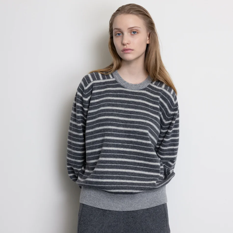 

Свободный повседневный вязаный свитер, цветной полосатый дизайн, круглый Ne Long Sve, осенне-зимний женский топ Faion