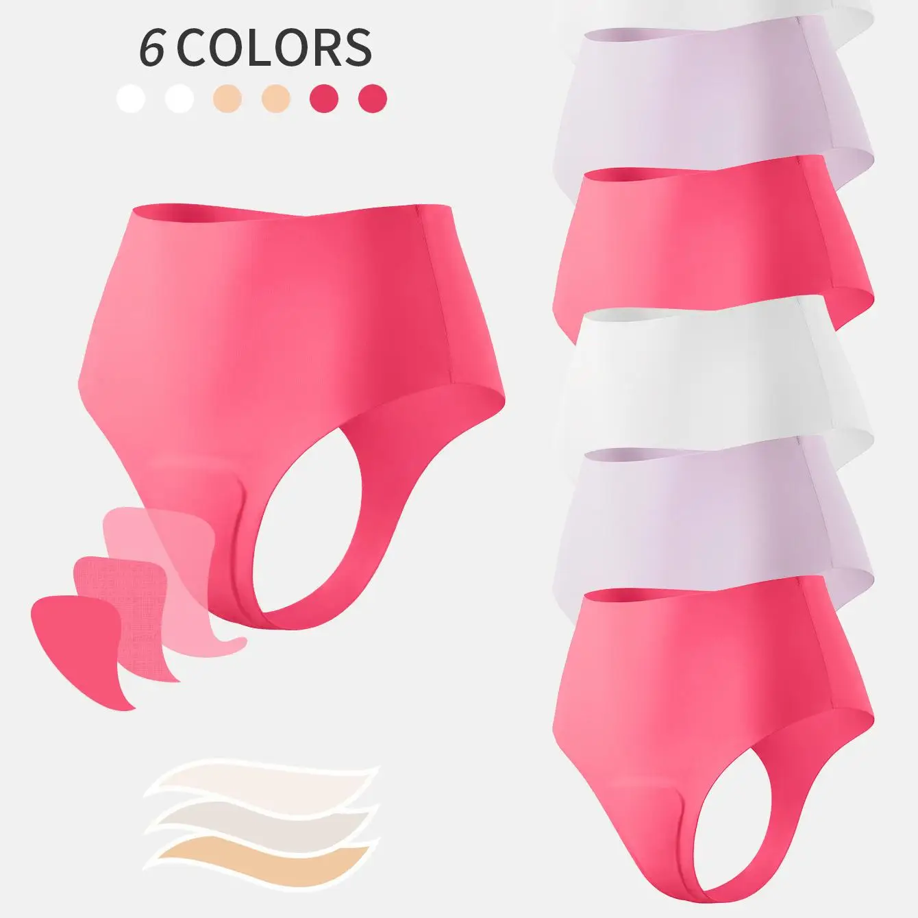 3/4/6 Pcs Multi-Color Combination High Waist Seamless Women's underwear Sports Yoga Ice Silk Quick Drying Thread Underwear