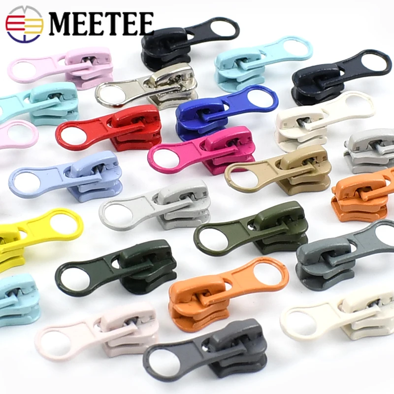 

20-50Pcs 5# Zipper Sliders for Resin Zippers Bags Clothes Jacket Colored Zip Pull Head Garment Zips Repair Kit DIY Accessories