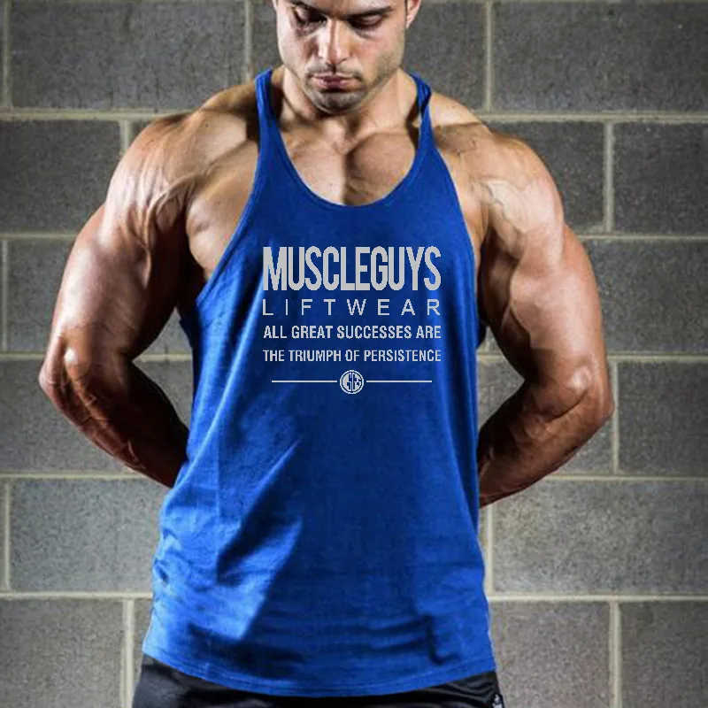 Men's Climbing Breathable Running Tank Top Quick Dry Racerback Sleeveless Gym Vest Workout Shirt For Fitness Training Summer