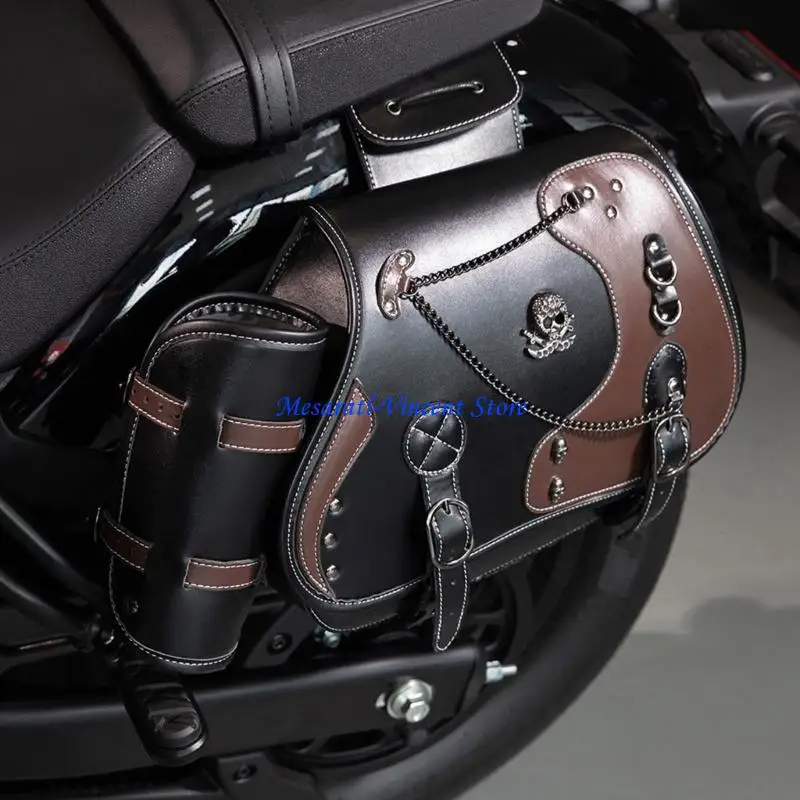 

A70F 1 Pair Motorcycle Tool Bag Retro Punk Saddlebag Waterproof Side Bag