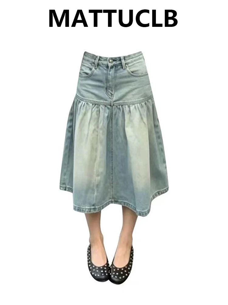 Summmr Women American Retro Jorts Loose Casual Jean Calf-Length Shorts Abi Y2K Japanese Denim Capris Pants High Street Chic New