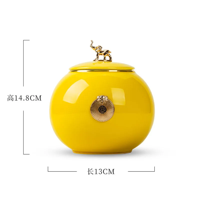 Ceramic Elephant Storage Jar High-grade Candy Coffee Bean Medicinal Herb Storage Jar Three-dimensional Elephant Decoration Box