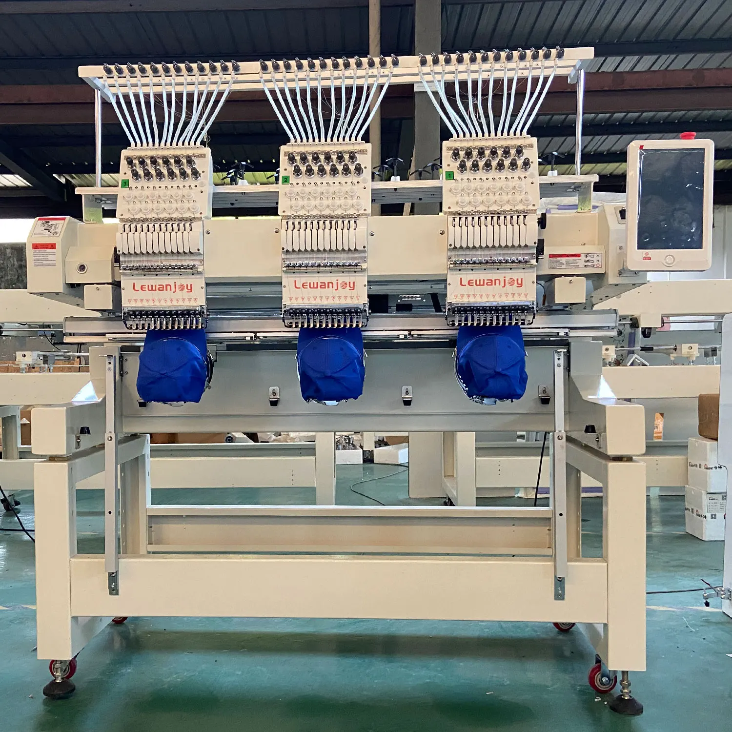 Hot Selling 450*500MM Embroidery Machine 9/12 Needles Computerized Three Heads Semi-industrial Embroider Shop