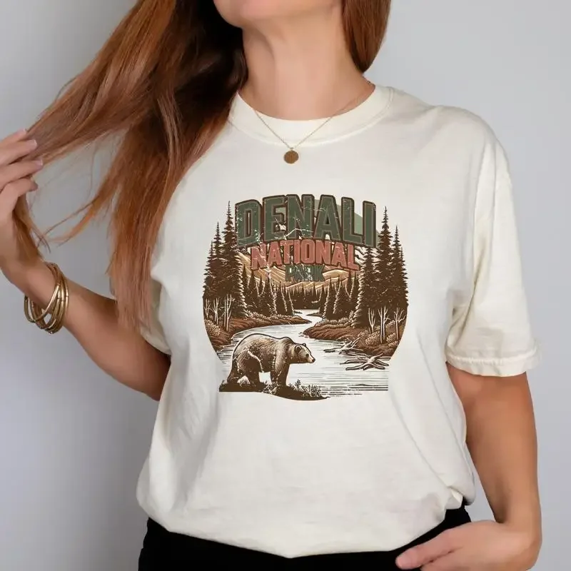 Camiseta de Parques Nacionales Denali, Alaska, Monte McKinley, Ropa Retro Vintage para Viajes y Campamento, para Amantes del Senderismo