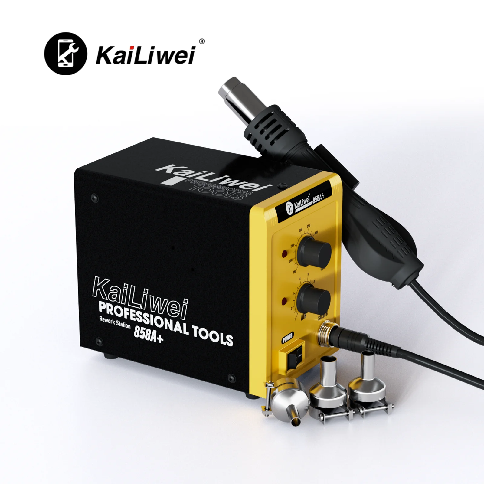 Kailiwei 700W Hot Air Table PCB Welding Chip Repair Mobile Phone Electronic Components Heat Gun 858A+