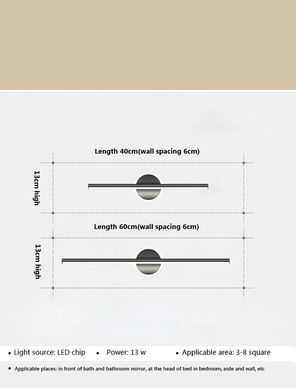 Moderne LED-Wandleuchte mit minimalistischen Linien und Textur in Metallic-Schwarz-Gold für Schlafzimmer, Waschtischbeleuchtung, Badezimmerspiegel, Flure und Eingangsbereiche – Detail 18