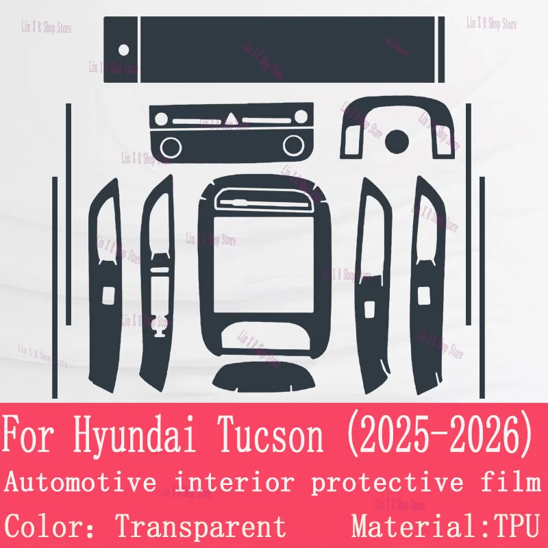 For Hyundai Tucson （2025-2026) Car Gearbox Panel Film Dashboard Protective Sticker Interior Anti-Scratch Film Cover Accessories view 2