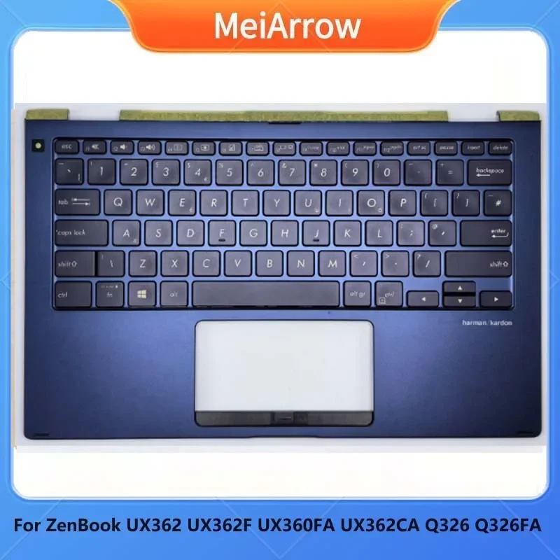 New/org For Asus ZenBook Flip 13 UX362 UX362F UX360FA UX362CA Q326 Q326FA Palmrest US Keyboard Upper Cover Backlight,Blue