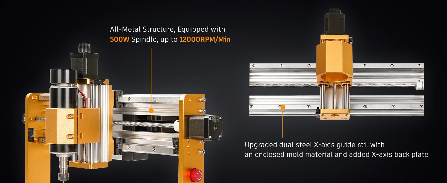 3018 PRO MAX CNC 3-Achsen-Holzgraviermaschine 500W Vollmetall-CNC-Fräsmaschine mit Offline-Funktion für MDF, PVC und Metallgravur und -schneiden – Detail 10