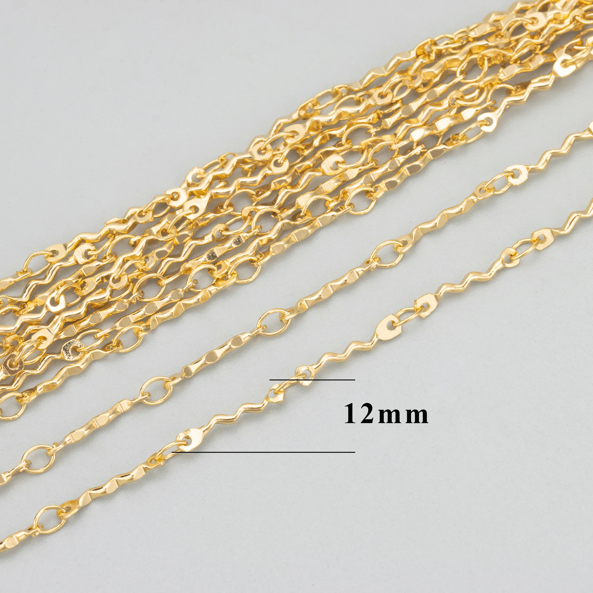 GUFEATHER C340, cadena, chapado en oro de 18k, cobre, pass REACH, sin níquel, hecho a mano, fabricación de joyas, collar de pulsera diy, 1 m/lote