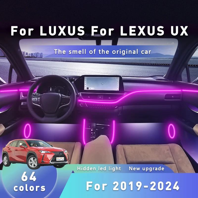 

FILIPLI для LEXUS UX 2019, сделай сам, Bluetooth-управляемый интерьер автомобиля, акриловые фонари, синхронизация музыки, динамическая атмосфера, светодиодная лента