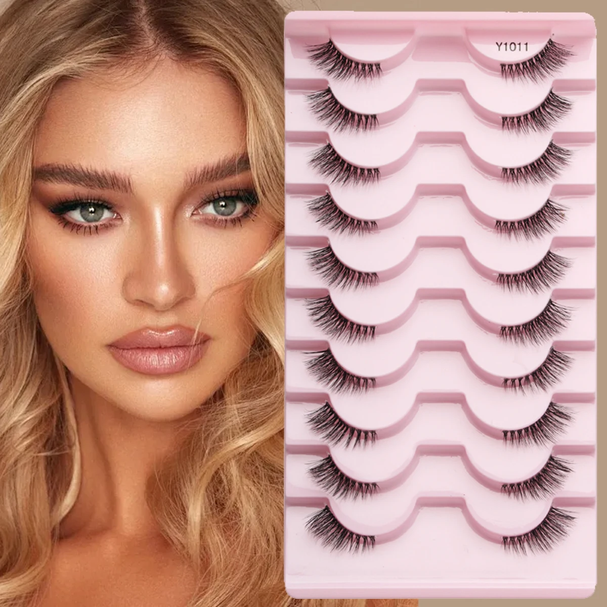 YSDO 3/10 Pairs Wispy Half Lashes Fluffy False Eyelashes Strip Soft Faux Mink Lashes Eye Makeup Volume Eyelash Extension Tools