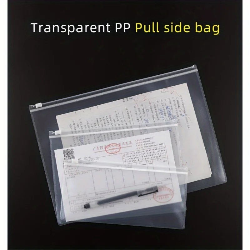 Imagem -06 - Bolsa com Zíper Transparente para Documento 10 Pcs a4 a5 Transparente e Durável Papelaria Organizador Bolsa Material Escolar e de Escritório