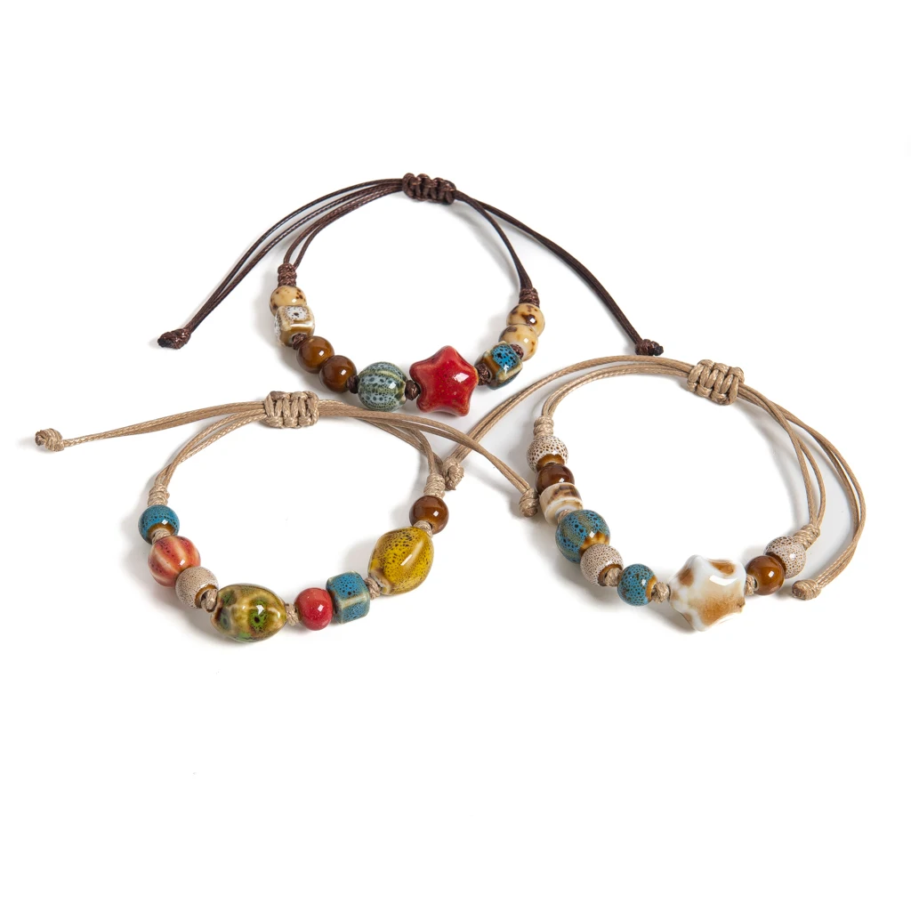 Handmade White Star Claw Ceramic Bracelet Adjustable Boho Ethnic Jewelry Unique Gift S02-027 image 3
