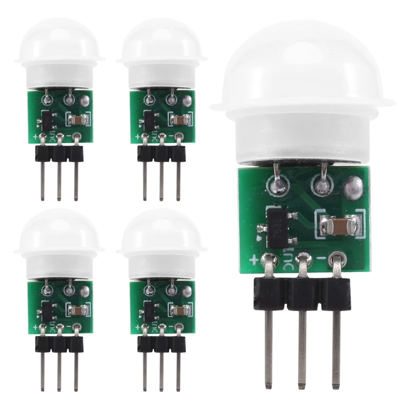 AM312 Sensor PIR, 5 pak Sensor gerak PIR Mini luar ruangan modul Sensor IR manusia PIR inframerah