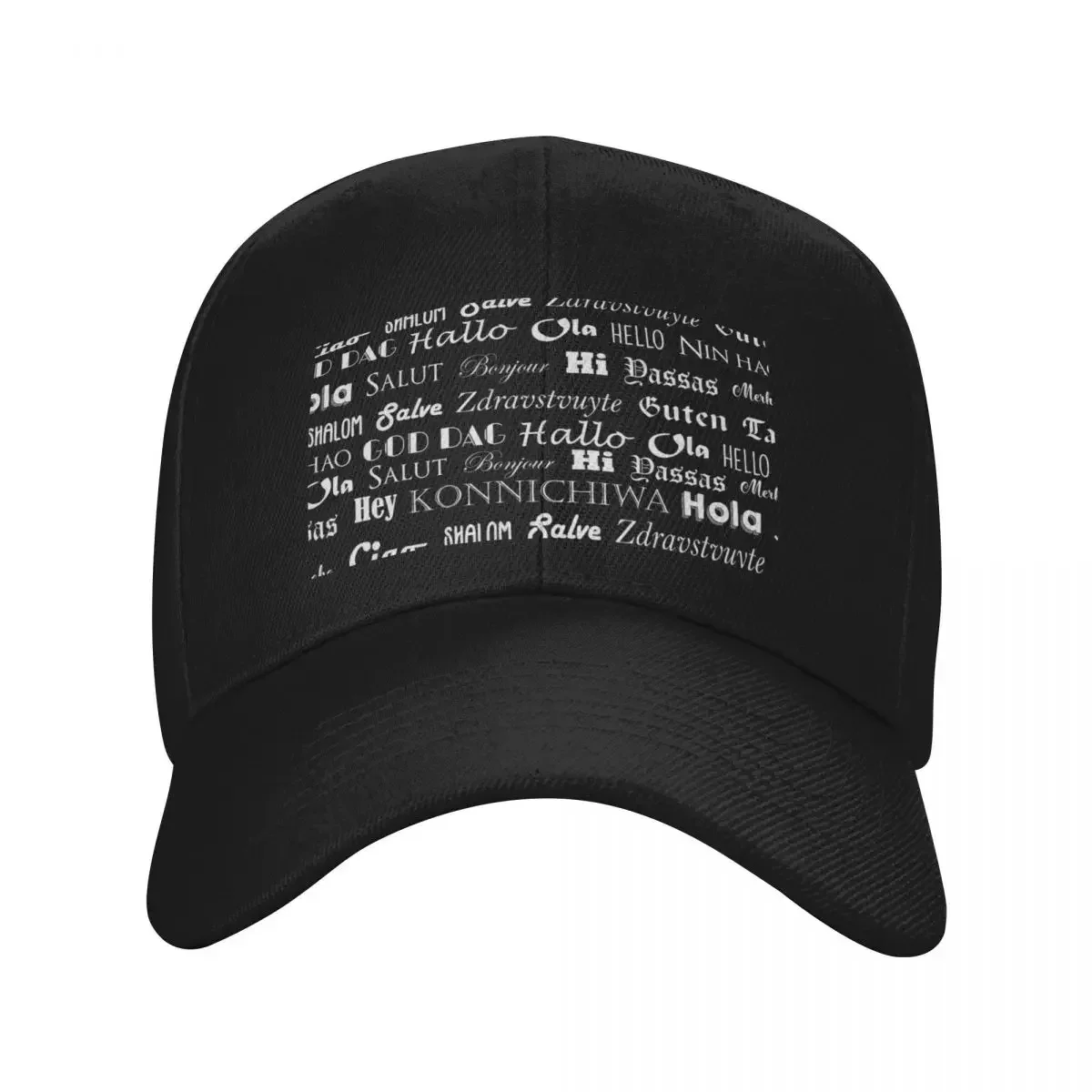 New Hello In Multiple Languages Baseball Cap Hat Man For The Sun Brand Man Cap Fashionable Sailor Cap For Men Female Men's