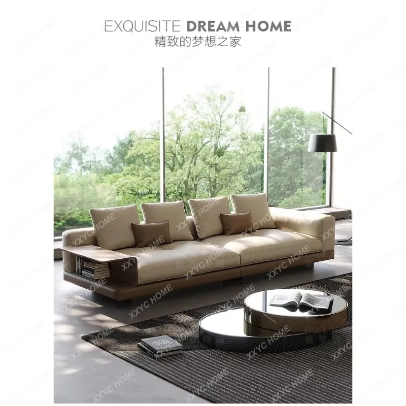 XXSofa, Light Luxury Minimalist First-layer Cowhide, Villa Living Room Combination Down Sofa