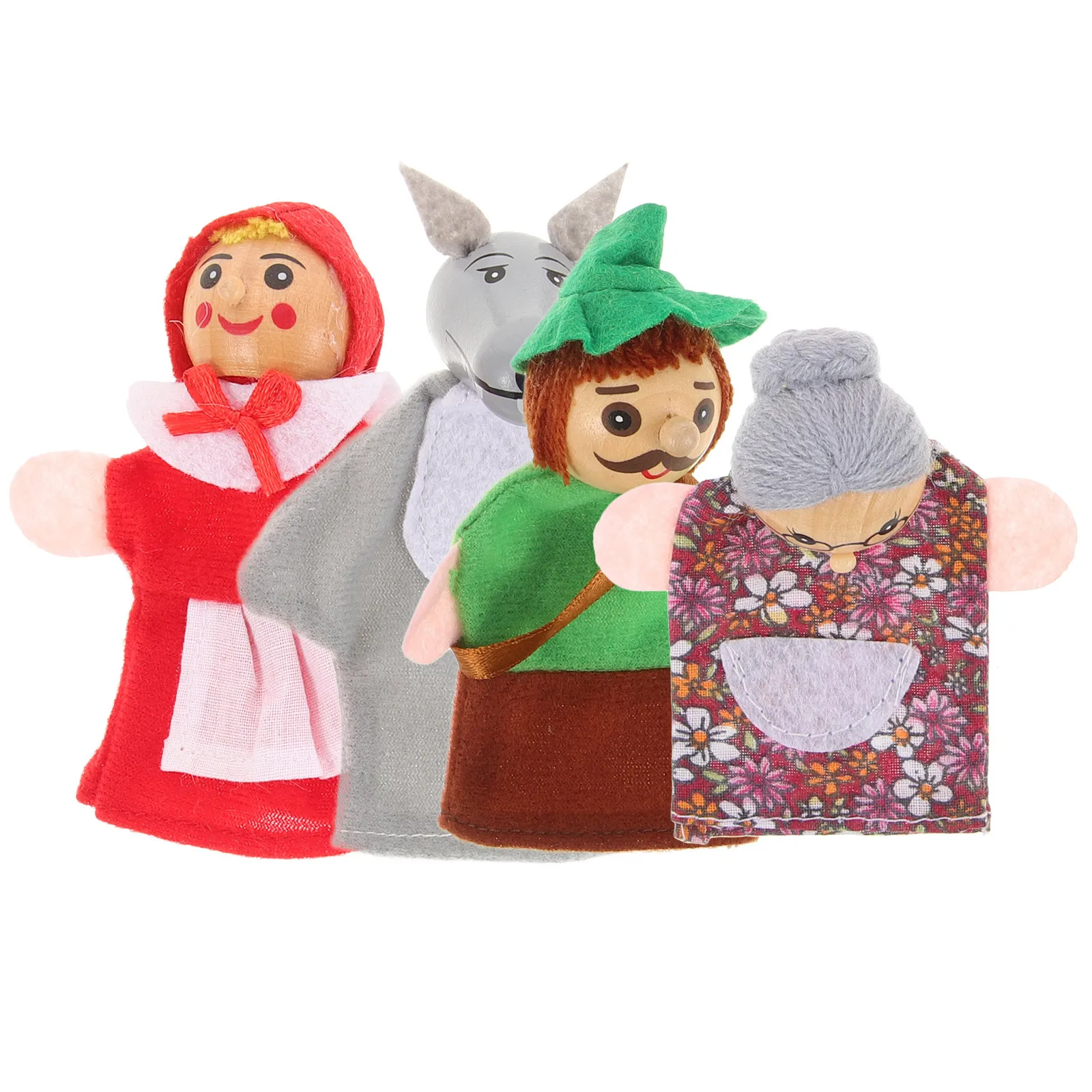 ชุดหุ่นนิ้วเล่าเรื่อง 4 ชิ้น ลายสัตว์ สำหรับเด็กเล่นบทบาทสมมติ เกมเสริมพัฒนาการและการเรียนรู้ สนุกสนาน