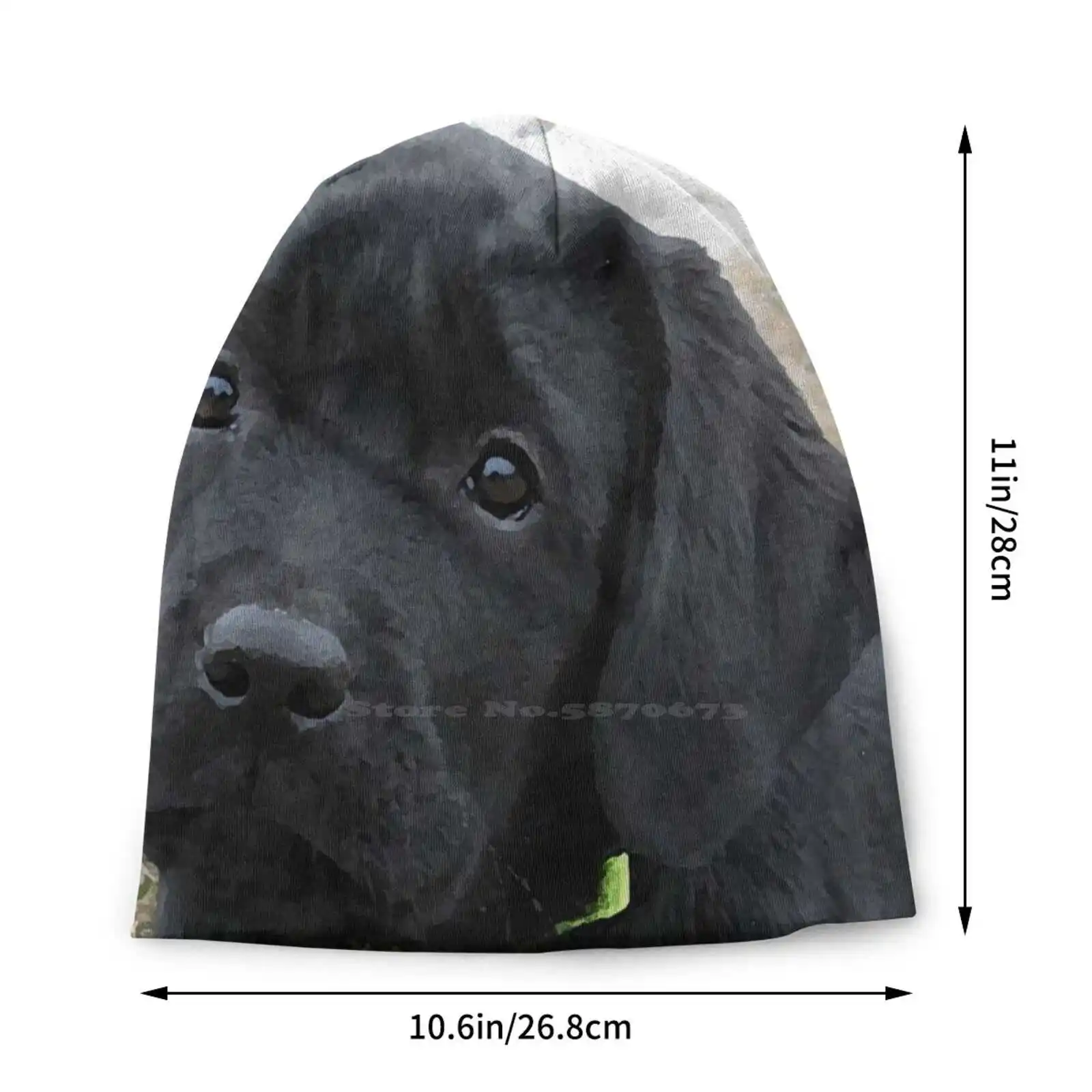 Awaiting Spring-Black Labrador Puppy Knitted Hat Warm Beanie Outdoor Caps Black Lab Art Black Retriever Labrador Dog Black