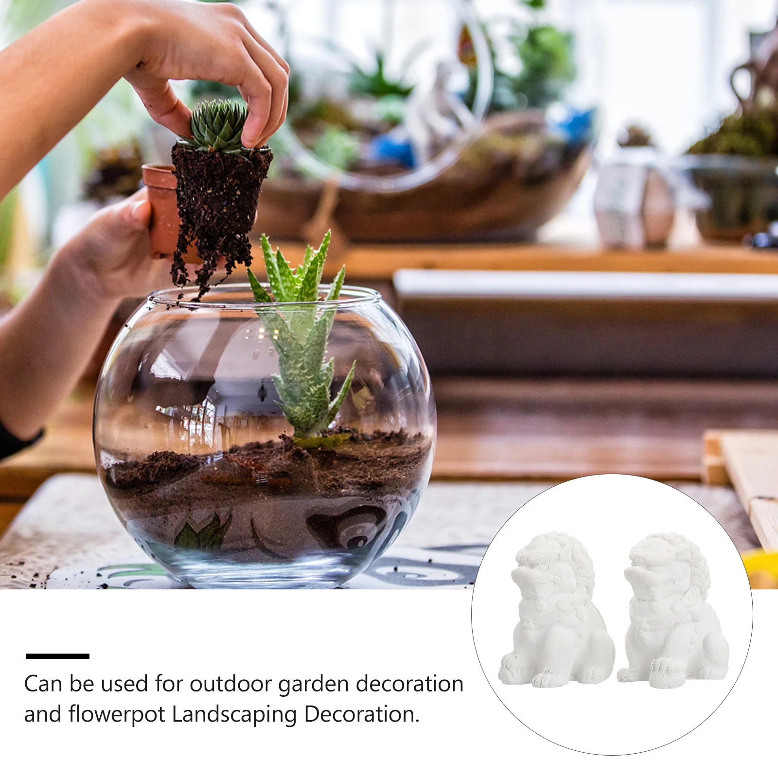 

1Pair Cement Lion Mini Decoration Aquarium Fish Tank Ornament Desktop Landscape Decor Cement Lion Decor Fish Tank Ornaments