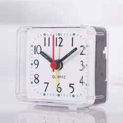 Bedside Small Alarm Clock Quartz Battery Operated Wake Up Clocks Square Candy Color Student Bedroom Alarm Clock White Green Blue