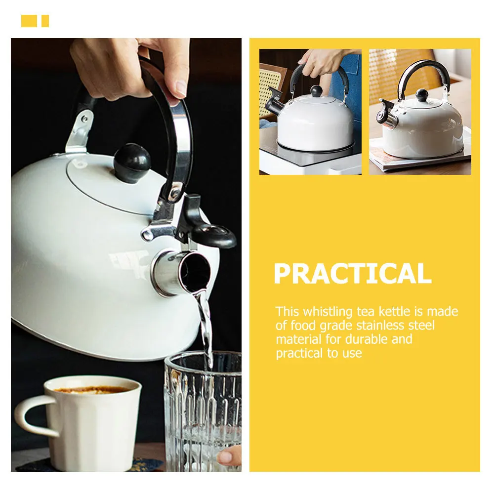

Whistling Stovetop Tea Kettle Stainless Steel Large Capacity Safe Pouring Handle Efficient Boiling Pot