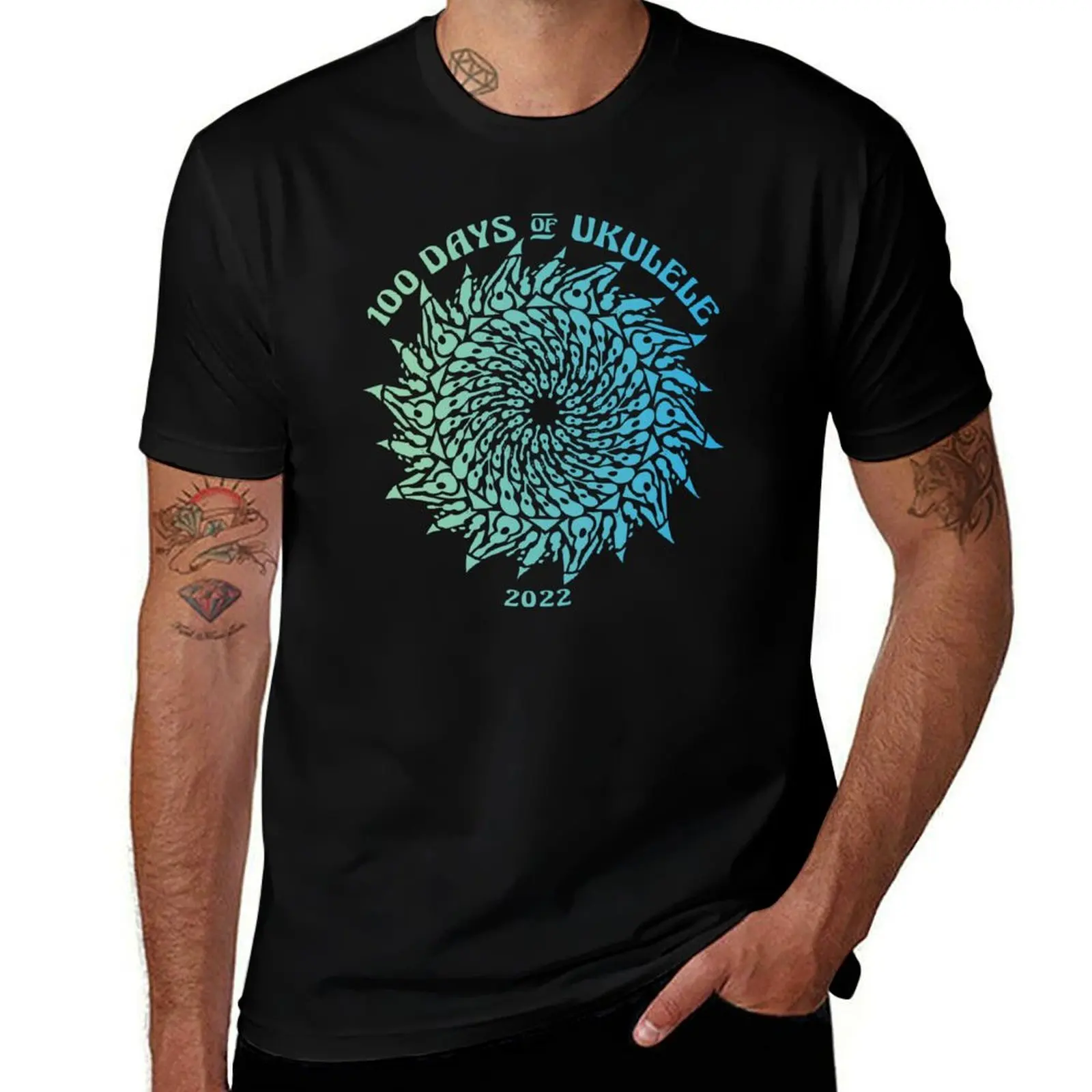 2022 Mandala 2: Light Gradient - 100 Days of Ukulele T-Shirt Ultra Soft Breathable Tee Top