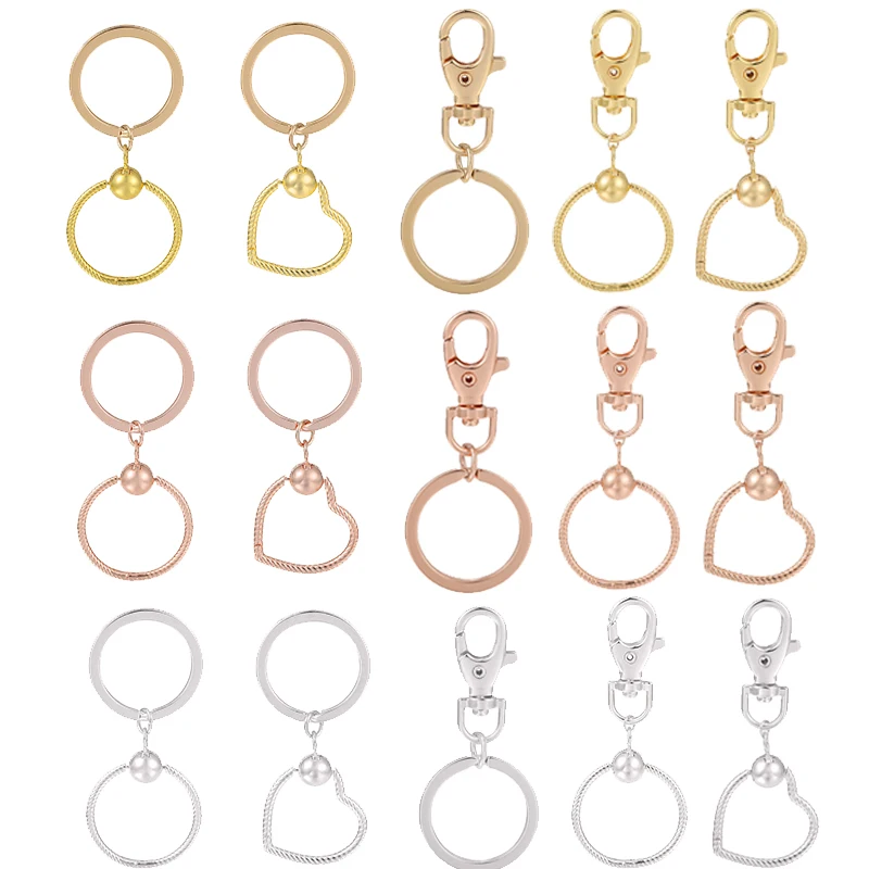 

New 5Pc/set 3 Color Snake Chain For Women Simple Bag Keychain Accessories DIY Charm Making Fashion Jewelry Gift Wholesale