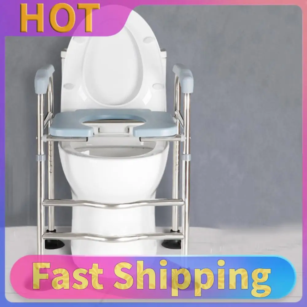 

Raised Toilet Seat High Toilet Seat with Armrests Toilet Seat Frame Stainless Steel Toilet Seat Riser for Handicapped Disabled