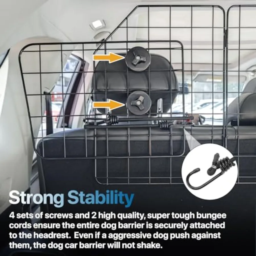 Foldable and Adjustable Car Barrier for SUV Trunk Cargo Area: Secure and Versatile Dog Gate Solution for Vehicle Interior Safet
