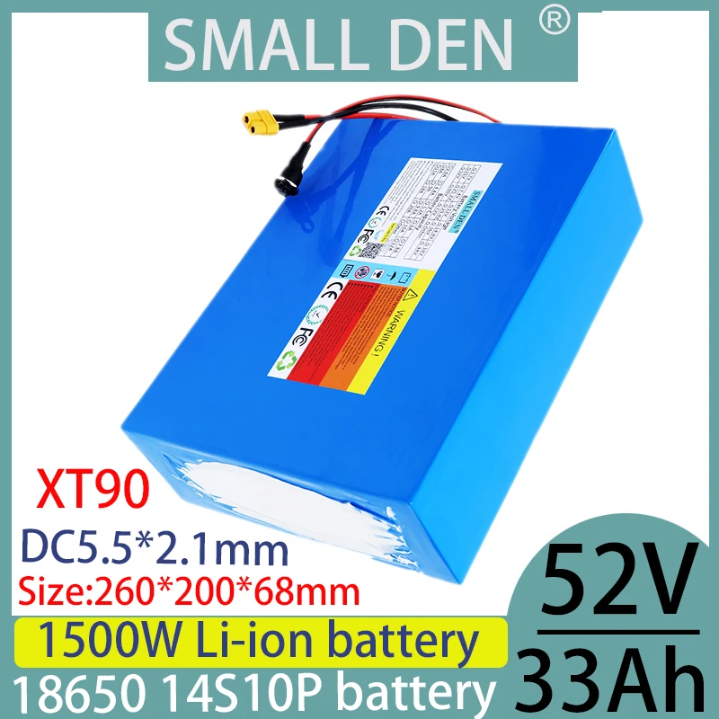 New 52V 33ah18650 A-level Lifepo4 battery pack with high-performance BMS solar toy car rechargeable battery+58.8v 2A3A5A charger