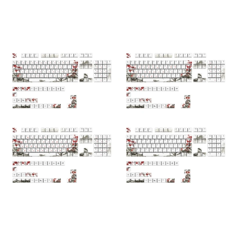 135Key MechanicalKeyboard Keycaps Backlit DyeSublimation Russian KoreanJapanese Dropship