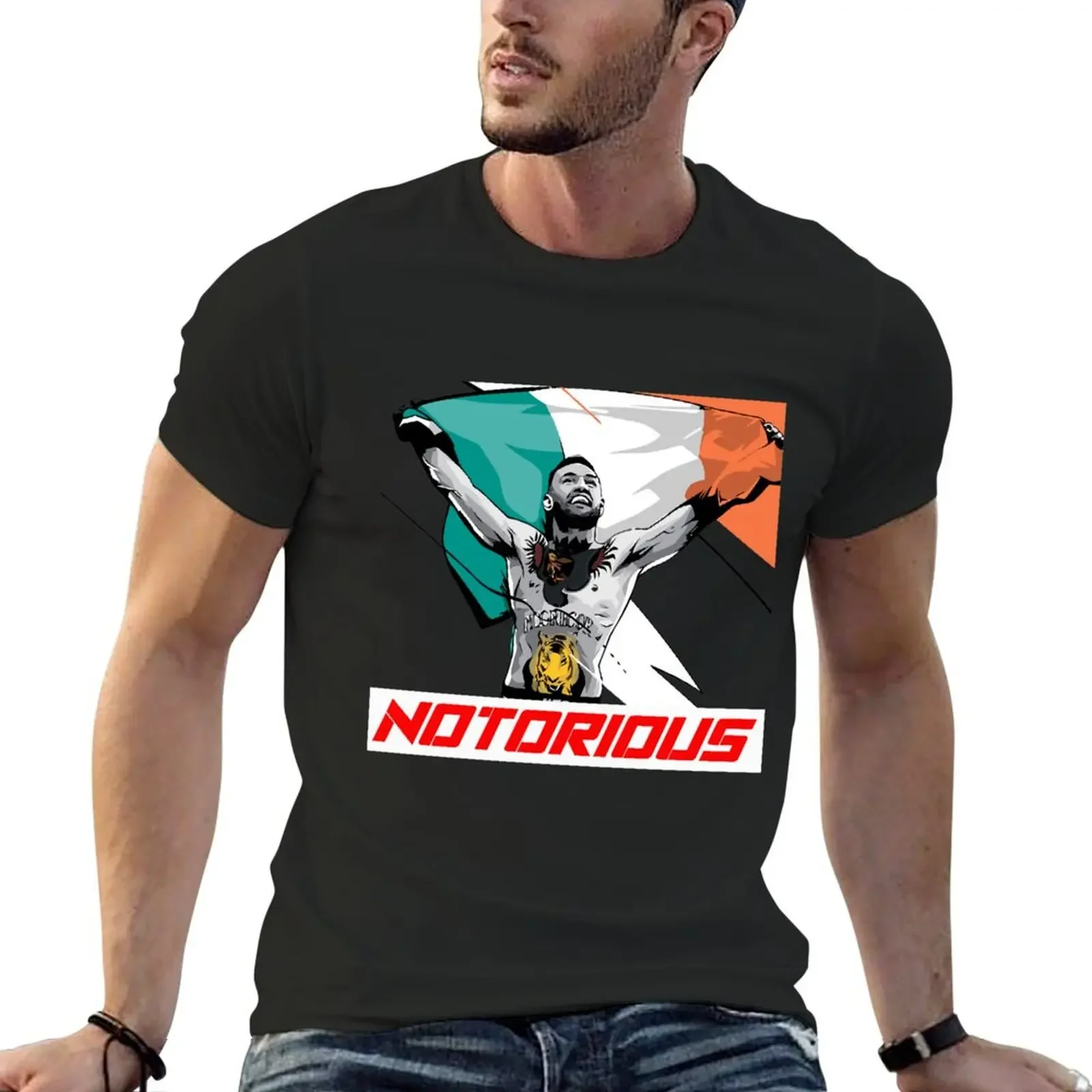 Notorious Mc Gregor winning flag T-Shirt anime figures street wear korean fashion t shirts for men